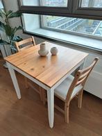 Ikea Lerhman eettafel incl 2 eetkamerstoelen, Huis en Inrichting, Tafels | Eettafels, 50 tot 100 cm, Gebruikt, Tot twee personen