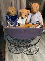 Antieke beren met wagen, Verzamelen, Ophalen of Verzenden, Gebruikt, Stoffen beer