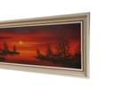 Vintage schilderij "rode zonsondergang", Antiek en Kunst, Kunst | Schilderijen | Klassiek, Ophalen