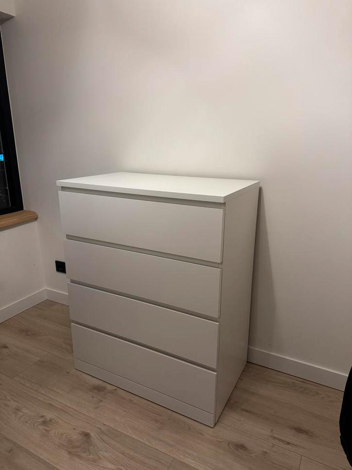 IKEA Malm ladekast - Wit - 4 lades, Huis en Inrichting, Kasten | Ladekasten, Zo goed als nieuw, 100 tot 150 cm, 50 tot 100 cm