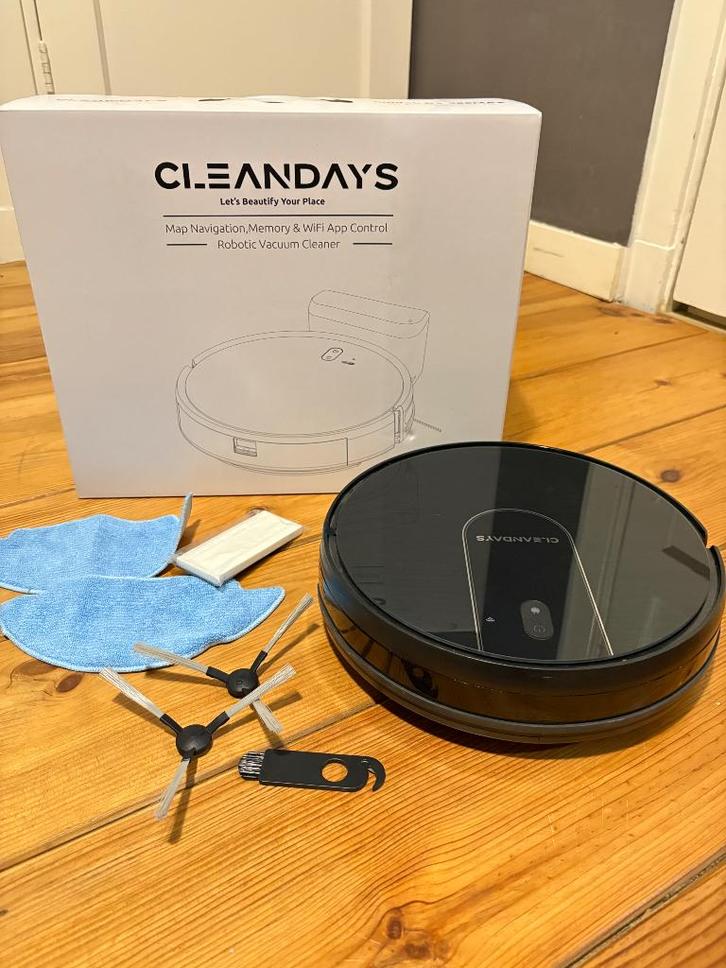 CleanDays D3-300MAX 3-in-1 robot stofzuiger & mop, Witgoed en Apparatuur, Stofzuigers, Zo goed als nieuw, Robotstofzuiger, Minder dan 1200 watt