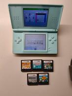 Nintendo DS Lite lichtgroen + 5 spellen, Spelcomputers en Games, Spelcomputers | Nintendo DS, Ophalen of Verzenden, Zo goed als nieuw