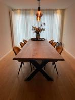Mooie Eetkamerstoelen - Set van 6, Huis en Inrichting, Stoelen, Ophalen, Overige materialen, Overige kleuren, Goud suede stof met zwart stalen onderstel