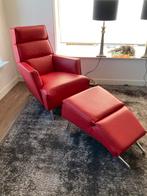 Design on Stock fauteuil met hocker, Ophalen, Zo goed als nieuw, 50 tot 75 cm, Leer