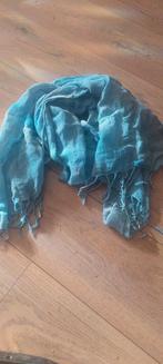 Licht blauwe sjaal in katoen/jute/hennep, Kleding | Dames, Mutsen, Sjaals en Handschoenen, Ophalen of Verzenden, Nieuw, Sjaal