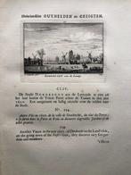 154 / Dordrecht van de Landzijde Kopergravure 1732, Antiek en Kunst, Kunst | Etsen en Gravures, Ophalen of Verzenden