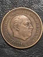 1 peseta munt uit 1947 Spanje, Ophalen of Verzenden, Losse munt