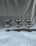 Set van 6 vintage RVS dessert- of ijscoupes inox bistrostijl, Huis en Inrichting, Keuken | Servies, Ophalen, Overige materialen