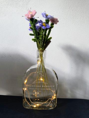 Fles met lichtjes & bloemen - Herfstdecoratie beschikbaar voor biedingen