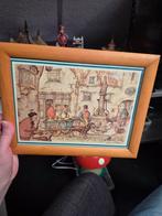 anton pieck prentje in lijst sint Nicolaas plein, Antiek en Kunst, Ophalen of Verzenden