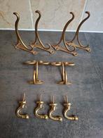Vintage goudkleurige messing wandhaken/kapstokhaken., Overige materialen, Wandhaken, Ophalen of Verzenden, Zo goed als nieuw