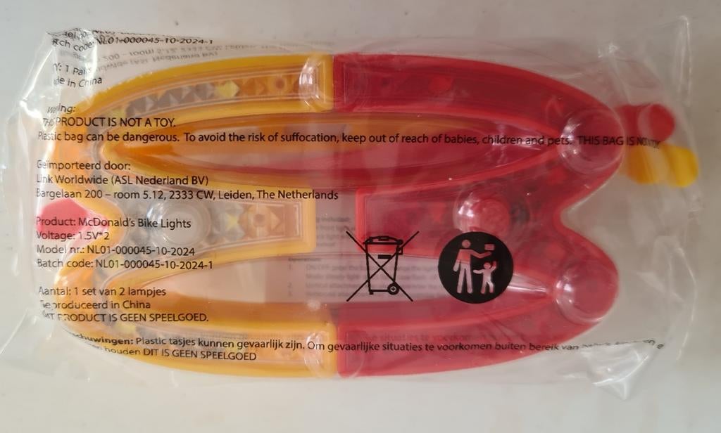 McDonald's Fietslampje - Limited Edition, Fietsen en Brommers, Fietsaccessoires | Fietsverlichting, Verlichtingsset, Gebruikt