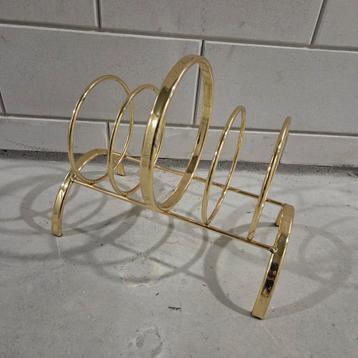 Vintage Gouden Tijdschriftenrek Hollywood Regency beschikbaar voor biedingen