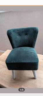 Super leuk stoeltje Leen Bakker halmstad velvet groen, Huis en Inrichting, Stoelen, Ophalen, Zo goed als nieuw, Overige kleuren