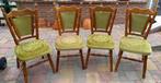 4 ouderwetse eiken eetkamerstoelen, Ophalen, Gebruikt, Bruin, Hout