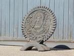 Ornament Ganesha - vol steen - donkergrijs, Tuin en Terras, Tuinbeelden, Nieuw, Steen, Verzenden