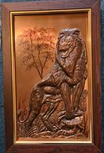 Koperen wandplaat ingelijst, Antiek en Kunst, Ophalen