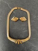 Helena Rubinstei collier met bijpassende oorclips, Verzenden, Zo goed als nieuw, Goud, Overige materialen