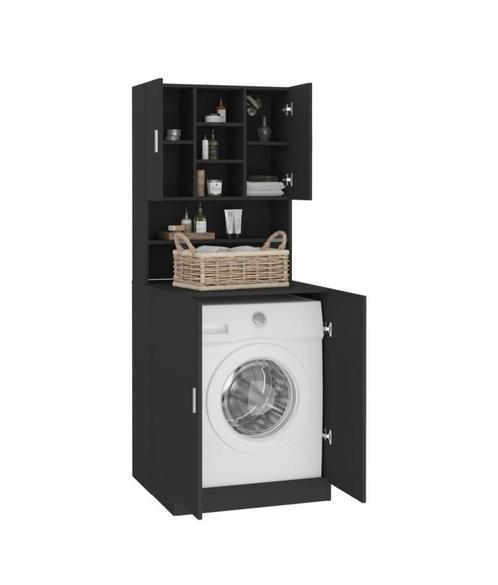 NIEUW IN DOOS! Zwarte wasmachinekast., Huis en Inrichting, Badkamer | Badkamermeubels, Nieuw, Overige typen, Minder dan 100 cm