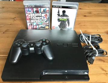 PLAYSTATION 3 MET CONTROLLER, KABELS EN 3 SPELLEN beschikbaar voor biedingen