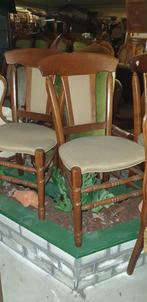 4 eiken eetkamer stoelen, Huis en Inrichting, Stoelen, Ophalen, Bruin, Zo goed als nieuw, Stof
