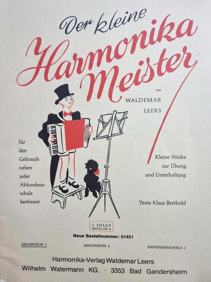 Der Kleine Harmonica Meister. Accordeon.  Waldemar Leers., Muziek en Instrumenten, Bladmuziek, Zo goed als nieuw, Les of Cursus