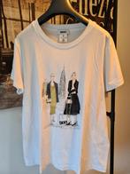 Nieuw DKNY T-shirt M conversational print, Maat 38/40 (M), Wit, DKNY, Nieuw
