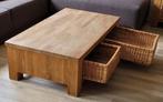 Salontafel Teakhout met opbergmanden, Ophalen, Gebruikt, 100 tot 150 cm, Teakhout