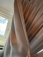 Verduisterende gordijnen zandkleur incl. rails, Huis en Inrichting, Ophalen, Gebruikt, Beige, 200 cm of meer