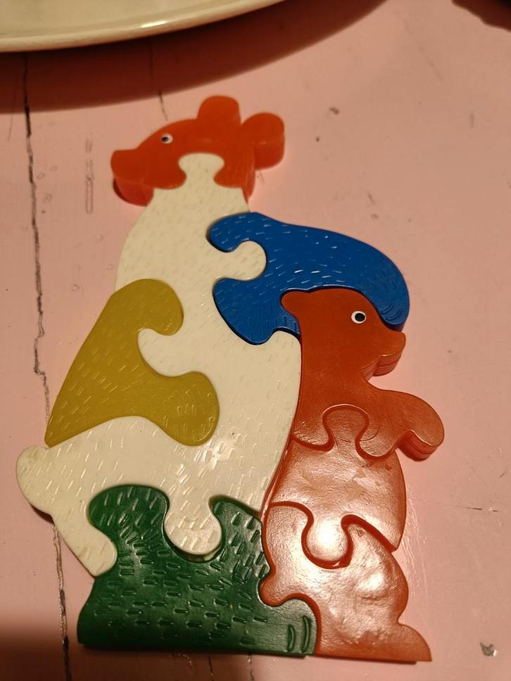 Vintage Rubberen Puzzel - Decoratie Kindkamer, Kinderen en Baby's, Speelgoed | Kinderpuzzels, Gebruikt, 2 tot 4 jaar, Minder dan 10 stukjes