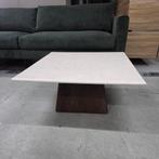 Salontafel Valentino Mangohout en Travertin, 75 x 75cm, Ophalen