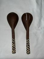 Houten Slacouvert met Bewerkt Handvat, Ophalen of Verzenden, Zo goed als nieuw, Hout, Bestekset