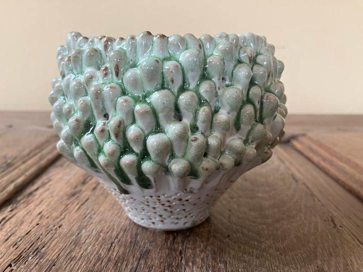 Luffa vaasje Des Pots, lichtgroen, 12 cm., Antiek en Kunst, Curiosa en Brocante, Ophalen of Verzenden