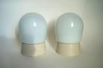 plafondlamp Vintage lamp melkglas opaline bakeliet wit 2x, Huis en Inrichting, Lampen | Plafondlampen, Ophalen of Verzenden, Gebruikt
