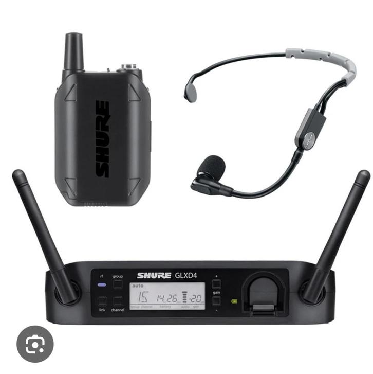 Shure GLX-D draadloos headset systeem GLXD4+SM35 – als nieuw, Muziek en Instrumenten, Microfoons, Zo goed als nieuw, Zangmicrofoon