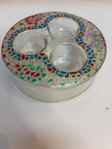 Theelichthouder Mozaïek - 3 Lichtjes beschikbaar voor biedingen