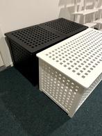 Ikea HOL opbergkist bijzettafel 2 klein zwart en 1 groot wit, Huis en Inrichting, Ophalen, Minder dan 50 cm, Gebruikt, 50 tot 100 cm