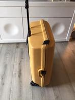 Grote gele Samsonite trolley koffer uitschuifbaar handvat, Gebruikt, Ophalen of Verzenden, Hard kunststof, Slot