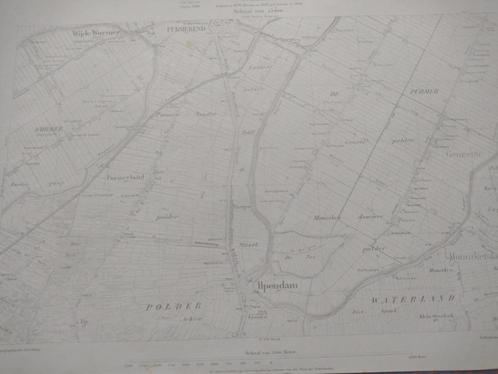 312 Purmerend Monikendam Lagendijk Wormer Plattegrond 1905, Antiek en Kunst, Kunst | Litho's en Zeefdrukken, Ophalen of Verzenden