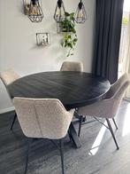 Zwarte ronde eettafel 130cm, Huis en Inrichting, Tafels | Eettafels, Ophalen, Rond, Nieuw, Metaal