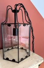Twee zeshoekige hanglampen, geslepen glas, puntgaaf, Antiek en Kunst, Ophalen