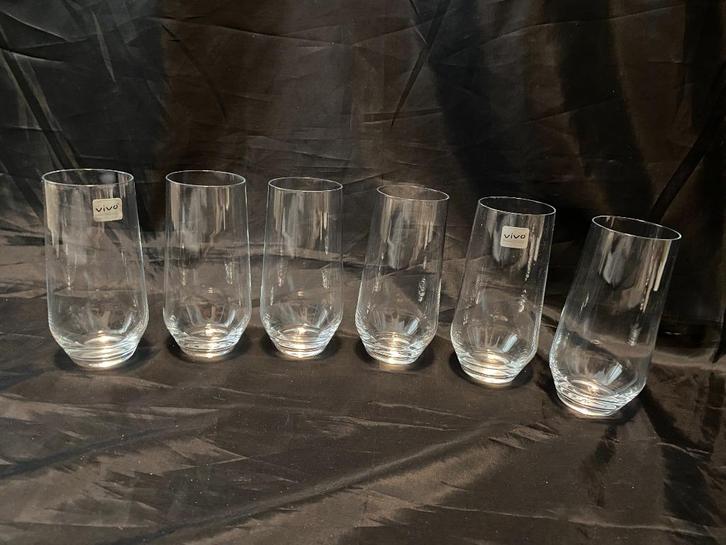 Design Set van 6 VIVO Villeroy en Boch Longdrink glazen, Verzamelen, Glas en Borrelglaasjes, Gebruikt, Waterglas, Ophalen