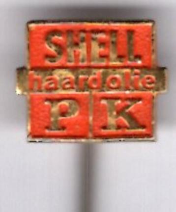 SHELL PK haardolie rood op koper speldje ( G_185 ) beschikbaar voor biedingen
