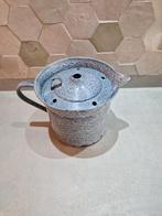 Emaille Grijs gewolkt Melkkoker Klein, Antiek en Kunst, Antiek | Emaille, Ophalen of Verzenden