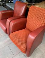 2 Bordeaux rode fauteuil skyleer, Huis en Inrichting, Fauteuils, Ophalen, Gebruikt, Minder dan 75 cm, 50 tot 75 cm