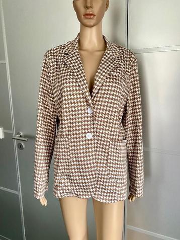 H61 Nieuw: jasje maat L=42/44 colbert blazer beige/bruin/wit beschikbaar voor biedingen