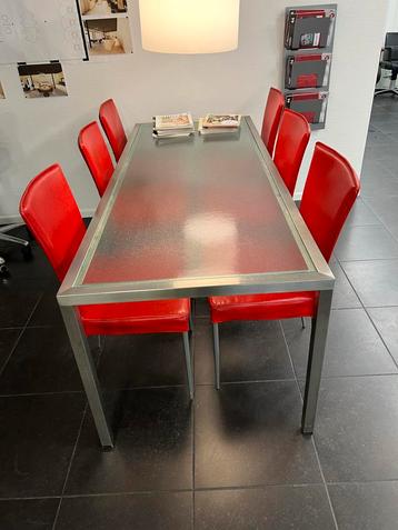 6 Rode Stoelen - Doe een leuk bod! beschikbaar voor biedingen