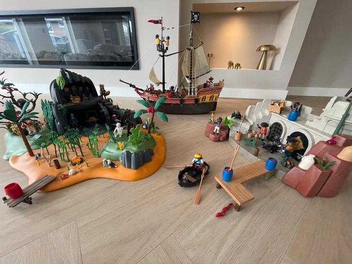 Playmobil Avontuurlijk Schatteneiland, Piratenschip etc, Kinderen en Baby's, Speelgoed | Playmobil, Gebruikt, Complete set, Ophalen of Verzenden