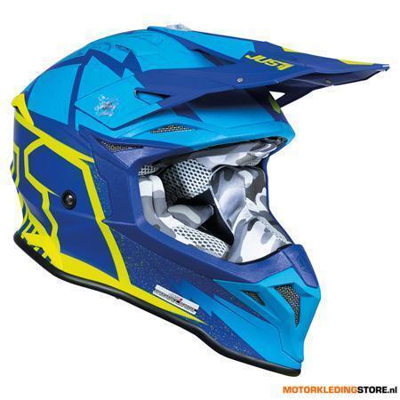 Just1 J39 Poseidon Crosshelm, Blauw-Geel, Motoren, Kleding | Motorhelmen, Nieuw met kaartje, Ophalen of Verzenden
