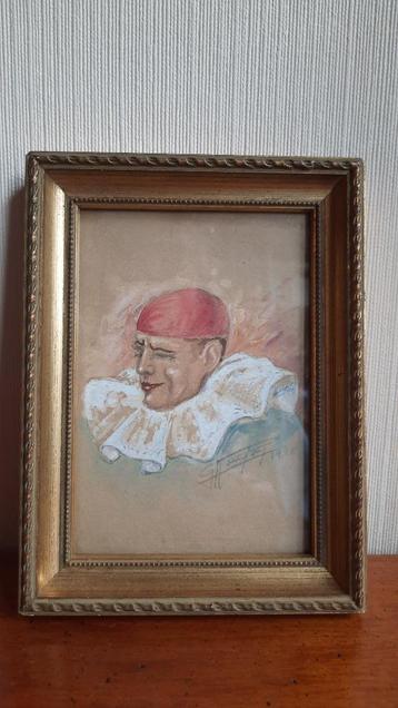 impressionisme miniatuur pastel pierrot clown gesign 1928 beschikbaar voor biedingen